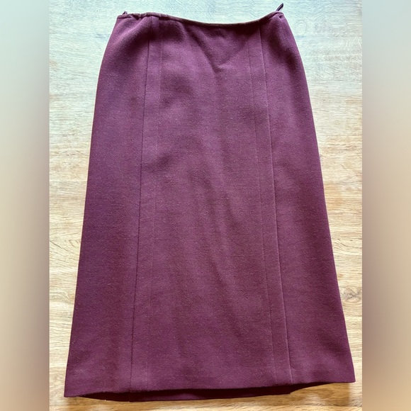 Prada Bordeaux Virgin Wool Skirt —size 42 - Picture 1 of 5